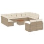 Set sofás de jardín con cojines 13 pzas ratán sintético beige en Conjuntos de jardín | Comprar online en Foru.es