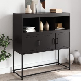 Aparador de acero laminado en frío negro 100,5x39x107 cm de , Aparadores - Ref: Foro24-846590, Precio: 127,66 €, Descuento: %