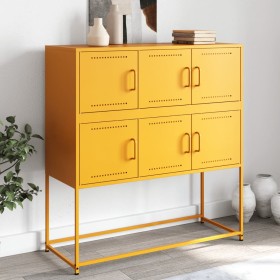 Aparador de acero laminado en frío amarillo 100,5x39x107 cm de , Aparadores - Ref: Foro24-846599, Precio: 109,84 €, Descuento: %