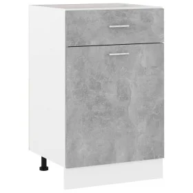 Armario inferior cajón contrachapada gris hormigón 50x46x81,5cm de vidaXL, Armarios de cocina - Ref: Foro24-801224, Precio: 1...