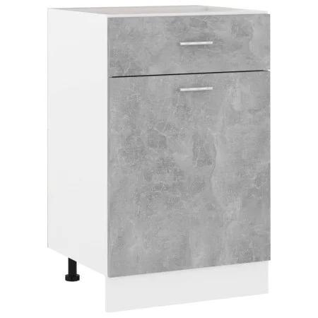 Concrete gray plywood lower drawer cabinet 50x46x81.5cm by vidaXL, Kitchen cabinets - Ref: Foro24-801224, Price: 101,68 €, Di...