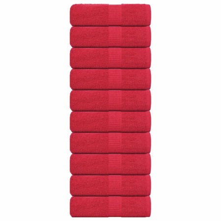 Toallas invitados 10 uds 100% algodón rojo 30x50 cm 360 gsm de , Toallas - Ref: Foro24-136925, Precio: 27,09 €, Descuento: %