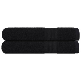 Toallas de sauna 2 uds 100% algodón negro 80x200 cm 360 gsm de , Toallas - Ref: Foro24-136959, Precio: 35,96 €, Descuento: %
