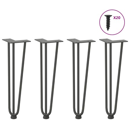 Patas de mesa tipo horquilla 4 uds acero macizo antracita 42 cm de , Patas para mesas - Ref: Foro24-4012442, Precio: 50,57 €,...