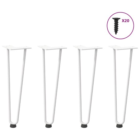 Patas de mesa tipo horquilla 4 uds acero macizo blanco 42 cm de , Patas para mesas - Ref: Foro24-4012421, Precio: 49,68 €, De...