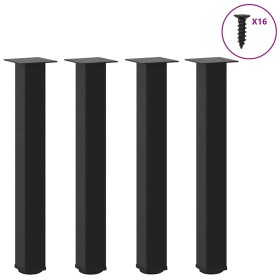 Patas para mesa de centro 4 uds acero negro 72-74 cm de , Patas para mesas - Ref: Foro24-4012468, Precio: 76,92 €, Descuento: %