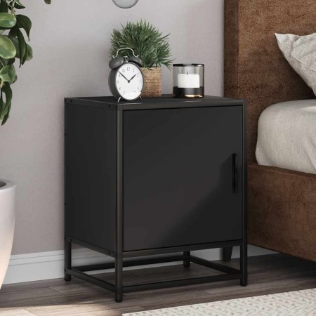 Mesita de noche madera ingeniería negro 40x31x50 cm metal de , Mesitas de noche - Ref: Foro24-848709, Precio: 38,95 €, Descue...