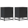 Mesita de noche madera ingeniería negro 40x31x50 cm metal de , Mesitas de noche - Ref: Foro24-848709, Precio: 38,95 €, Descue...