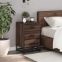 Mesita noche madera ingeniería roble marrón 40x34,5x60cm metal de , Mesitas de noche - Ref: Foro24-848723, Precio: 63,15 €, D...