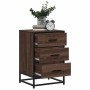 Mesita noche madera ingeniería roble marrón 40x34,5x60cm metal de , Mesitas de noche - Ref: Foro24-848723, Precio: 63,15 €, D...
