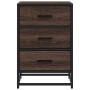Mesita noche madera ingeniería roble marrón 40x34,5x60cm metal de , Mesitas de noche - Ref: Foro24-848723, Precio: 63,15 €, D...