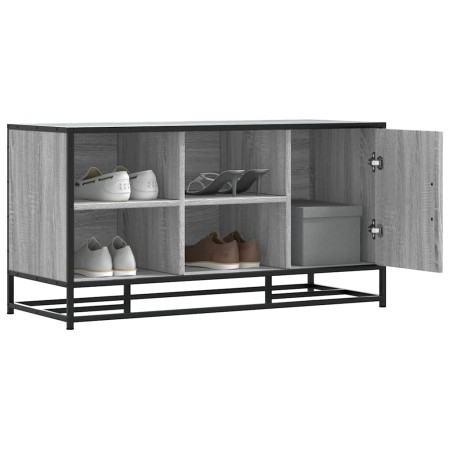 Banco zapatero madera de ingeniería gris sonoma 100x40x53,5 cm de , Bancos para recibidores y almacenamiento - Ref: Foro24-84...