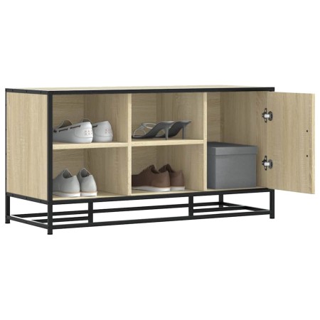 Banco zapatero madera de ingeniería roble sonoma 100x40x53,5 cm de , Bancos para recibidores y almacenamiento - Ref: Foro24-8...