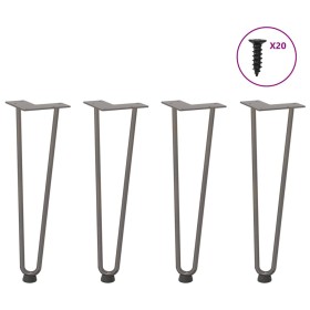 Patas mesa tipo horquilla 4uds acero macizo acero natural 42 cm de , Patas para mesas - Ref: Foro24-4012423, Precio: 47,50 €,...