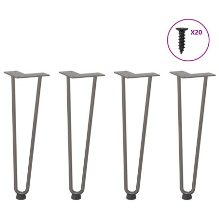 Patas mesa tipo horquilla 4uds acero macizo acero natural 42 cm de , Patas para mesas - Ref: Foro24-4012423, Precio: 47,50 €,...