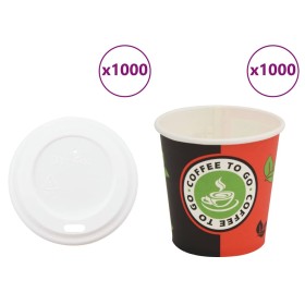 Vasos de café de papel con tapa 1000 uds 4oz 120ml de , Vasos desechables - Ref: Foro24-3325211, Precio: 56,65 €, Descuento: %