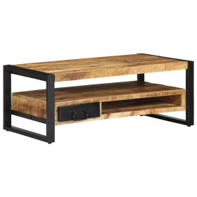 Mesa de centro de madera maciza de mango rugosa 90x50x36 cm de , Mesas de centro - Ref: Foro24-4013557, Precio: 207,72 €, Des...
