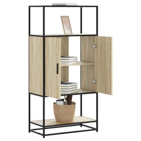Aparador alto madera de ingeniería y metal Sonoma 68x35x139 cm de , Aparadores - Ref: Foro24-849040, Precio: 95,84 €, Descuen...