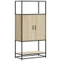 Aparador alto madera de ingeniería y metal Sonoma 68x35x139 cm de , Aparadores - Ref: Foro24-849040, Precio: 95,84 €, Descuen...