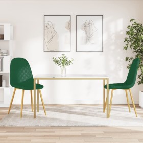 Sillas de comedor 2 unidades terciopelo verde oscuro en Sillas de comedor | Comprar online en Foru.es