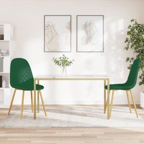 Sillas de comedor 2 unidades terciopelo verde oscuro en Sillas de comedor | Comprar online en Foru.es