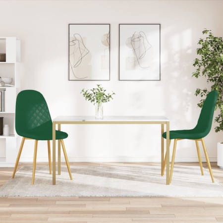 Sillas de comedor 2 unidades terciopelo verde oscuro en Sillas de comedor | Comprar online en Foru.es