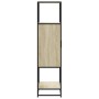 Aparador alto madera de ingeniería y metal Sonoma 68x35x139 cm de , Aparadores - Ref: Foro24-849040, Precio: 95,84 €, Descuen...