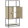 Aparador alto madera de ingeniería y metal Sonoma 68x35x139 cm de , Aparadores - Ref: Foro24-849040, Precio: 95,84 €, Descuen...