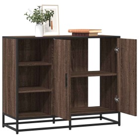 Aparador de madera de ingeniería marrón roble 92x35x76 cm de , Aparadores - Ref: Foro24-849023, Precio: 118,23 €, Descuento: %