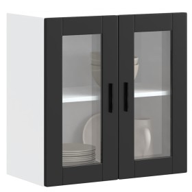 Armario de pared para cocina con puerta de cristal Porto negro de , Armarios de cocina - Ref: Foro24-854148, Precio: 71,00 €,...