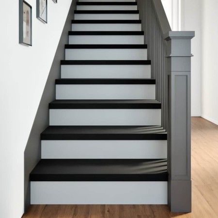 Peldaños de escalera 8 uds madera maciza roble marrón oscuro de , Alfombrillas para escalones - Ref: Foro24-3283025, Precio: ...