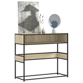 Mesa consola de madera de ingeniería roble Sonoma 90x35x80 cm de , Mesas auxiliares - Ref: Foro24-849170, Precio: 64,66 €, De...