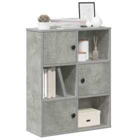 Estantería de madera de ingeniería gris hormigón 60x24x76,5 cm de , Librerías y estanterías - Ref: Foro24-860385, Precio: 69,...