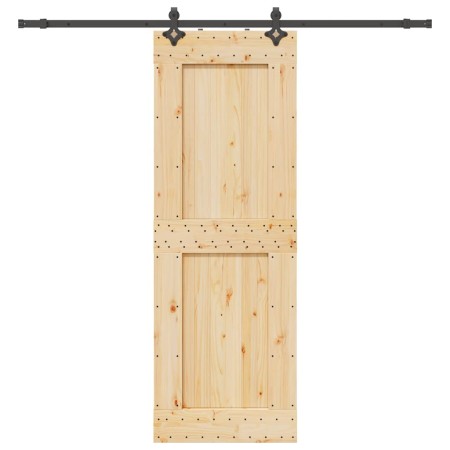 Puerta corredera con herrajes madera maciza de pino 80x210 cm de , Puertas - Ref: Foro24-3332731, Precio: 207,72 €, Descuento: %