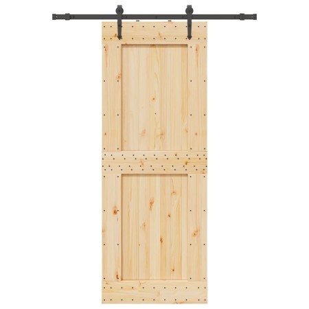 Puerta corredera con herrajes madera maciza de pino 85x210 cm de , Puertas - Ref: Foro24-3332738, Precio: 187,28 €, Descuento: %