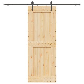 Puerta corredera con herrajes madera maciza de pino 85x210 cm de , Puertas - Ref: Foro24-3332744, Precio: 195,10 €, Descuento: %