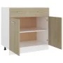 Armario inferior cajón madera ingeniería roble 80x46x81,5 cm de vidaXL, Armarios de cocina - Ref: Foro24-801239, Precio: 139,...