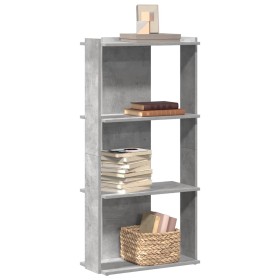 Librería de 3 niveles madera gris hormigón 60x30x120 cm de , Librerías y estanterías - Ref: Foro24-860268, Precio: 58,76 €, D...