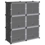 Estantería de cubos con 6 compartimentos y puertas PP negro de , Zapateros y organizadores de calzado - Ref: Foro24-4019576, ...