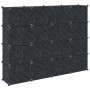 Estantería de cubos con 16 compartimentos y puertas PP negro de , Zapateros y organizadores de calzado - Ref: Foro24-4019581,...