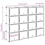 Estantería de cubos con 16 compartimentos y puertas PP negro de , Zapateros y organizadores de calzado - Ref: Foro24-4019581,...
