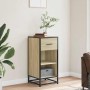 Aparador madera ingeniería y metal roble Sonoma 35,5x35x76 cm de , Aparadores - Ref: Foro24-848955, Precio: 58,56 €, Descuent...