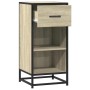 Aparador madera ingeniería y metal roble Sonoma 35,5x35x76 cm de , Aparadores - Ref: Foro24-848955, Precio: 58,56 €, Descuent...
