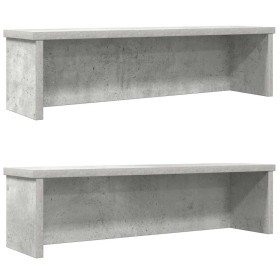 Estantes de cocina apilables 2 uds gris hormigón 50x15x16 cm de , Contenedores para utensilios de cocina - Ref: Foro24-860488...