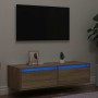 Mueble de TV con luces LED roble sonoma 100X35,5x25 cm de , Muebles TV - Ref: Foro24-860240, Precio: 80,02 €, Descuento: %
