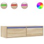 Mueble de TV con luces LED roble sonoma 100X35,5x25 cm de , Muebles TV - Ref: Foro24-860240, Precio: 80,02 €, Descuento: %