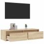 Mueble de TV con luces LED roble sonoma 100X35,5x25 cm de , Muebles TV - Ref: Foro24-860240, Precio: 80,02 €, Descuento: %