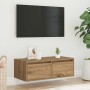 Mueble de TV con luces LED roble artisan 75x35,5x25 cm de , Muebles TV - Ref: Foro24-860237, Precio: 70,75 €, Descuento: %