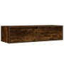 Mueble de TV con luces LED roble ahumado 100X35,5x25 cm de , Muebles TV - Ref: Foro24-860242, Precio: 83,03 €, Descuento: %