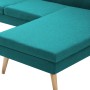 Sofá con forma de L tapizado de tela verde 186x136x79 cm en Sofás | Comprar online en Foru.es